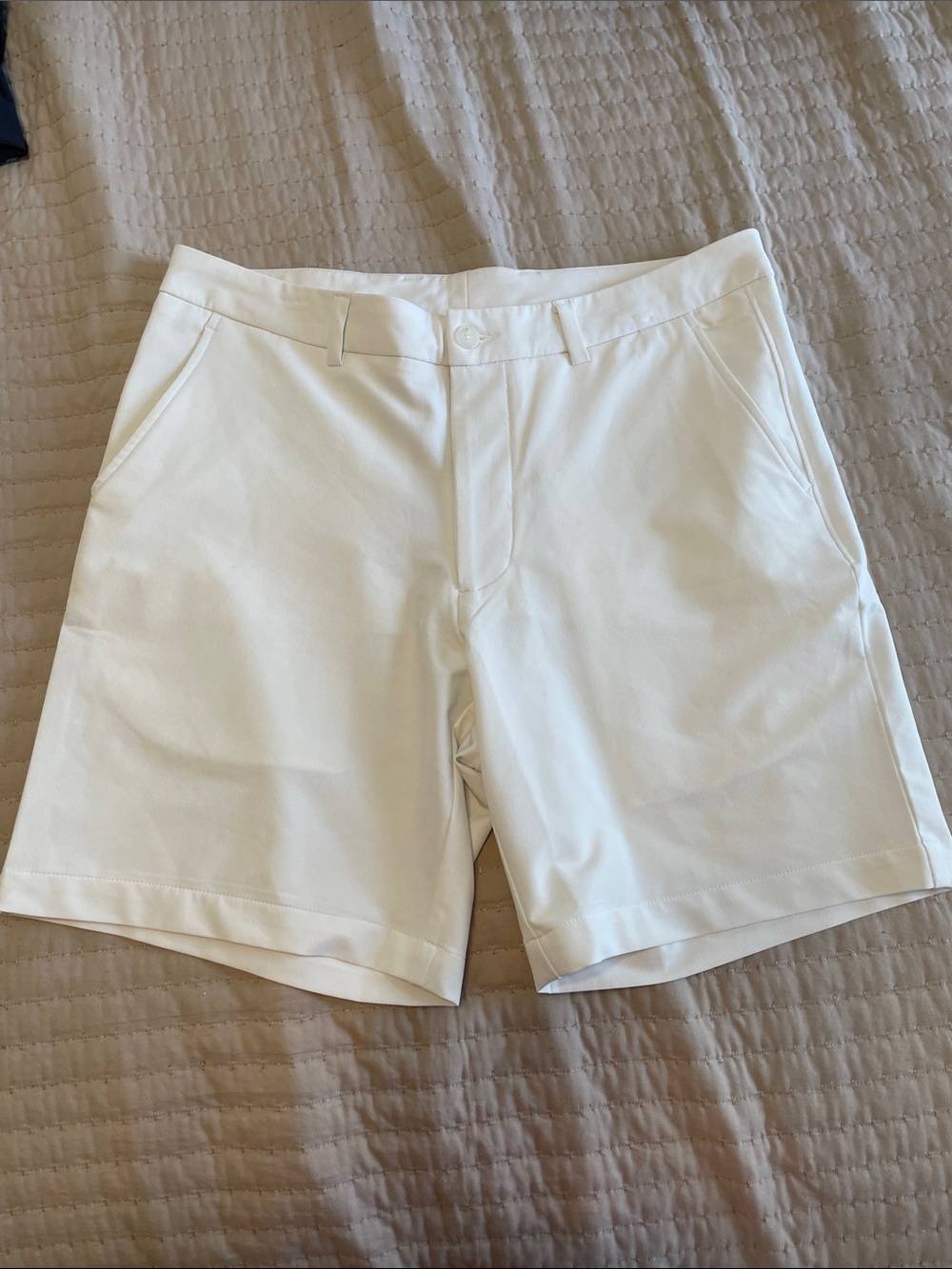 Men's White Performance Golf Shorts